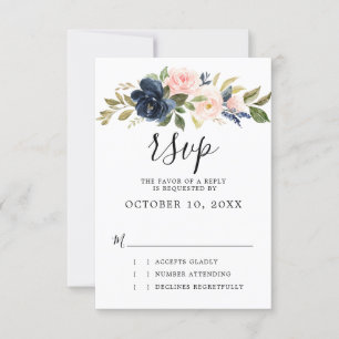 RSVP de Casamento Rose Boho Rosa Rosa Cor-de-rosa