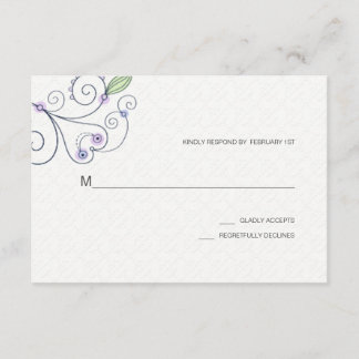 RSVP de Casamento Roxo de Jardim Chico BOHO