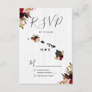 RSVP de Casamento Russo de Destino do Estado do Ha