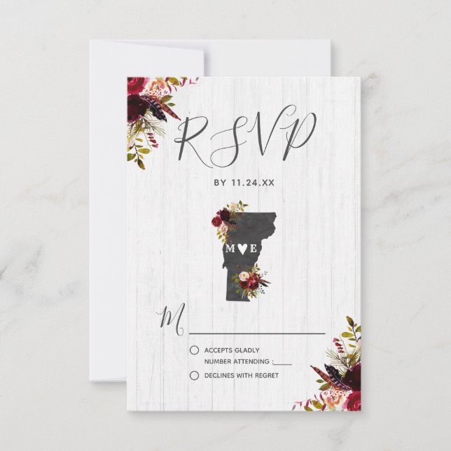 RSVP de Casamento Russo de Destino do Estado Vermo (Frente)