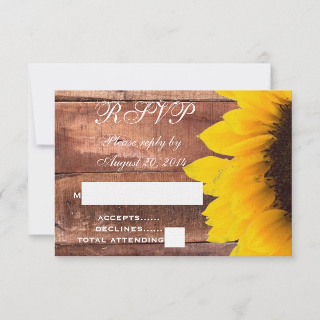 RSVP de Casamento Russo de Girassol (Frente)
