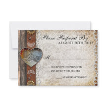 RSVP de Casamento Rustic Barn Country