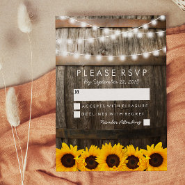 RSVP de Casamento Rustic Country | Luzes de girass