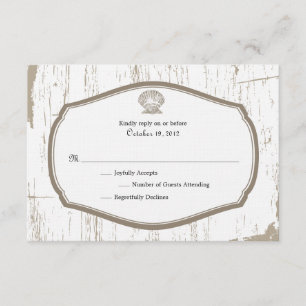 RSVP de Casamento Rustico de Praia da Shell Escall