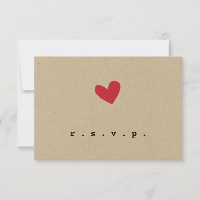 RSVP de Casamento Simpe Heart (Frente)