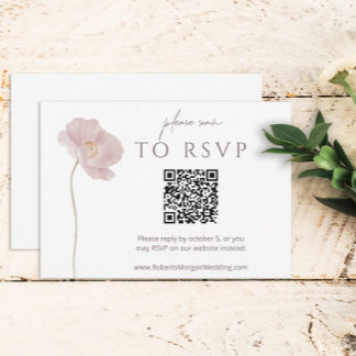 RSVP de Casamento Simples de Flor Selvagem com Cód