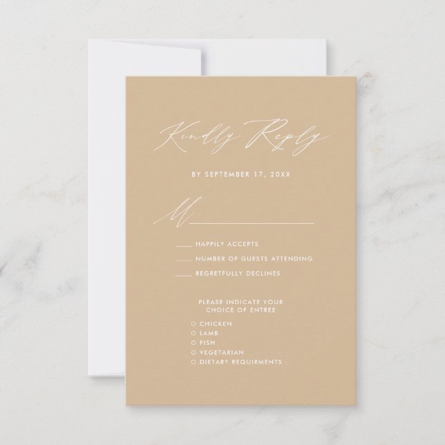 RSVP de Casamento Simples de Script Elegante de Be (Frente)