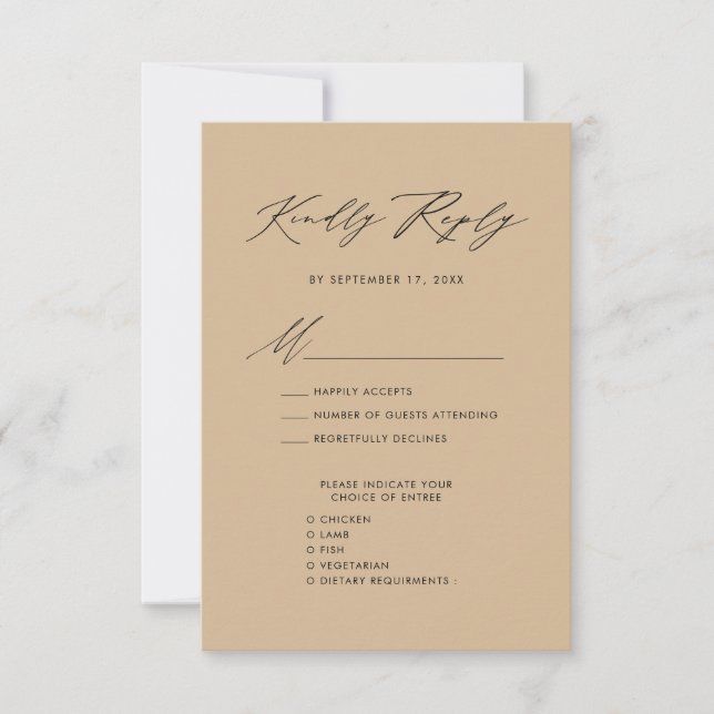 RSVP de Casamento Simples de Script Elegante de Be (Frente)