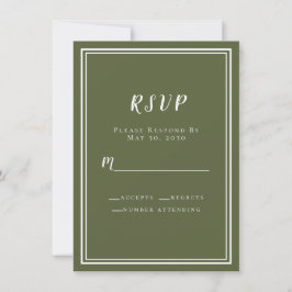 RSVP de Casamento Simples Moderno Minimalista Verd
