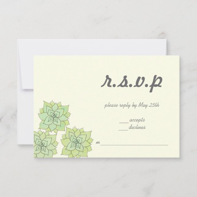 RSVP de Casamento Suculente (Frente)
