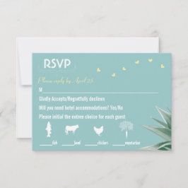 RSVP de Casamento Suculento da Casa da Moeda e Ama