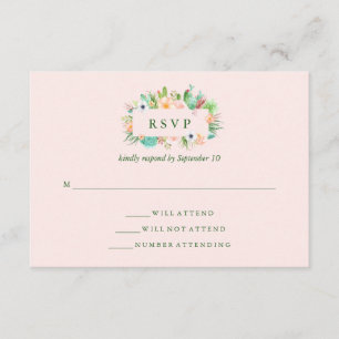 RSVP de Casamento Suculento do Deserto Rosa
