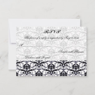 RSVP de Casamento tema damasco Elegante