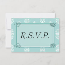 RSVP de Casamento tema damasco Teal
