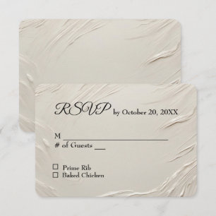 RSVP de Casamento Textura Marfim Abstrata