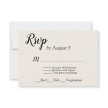 RSVP de Casamento Texturizado de Ivory com opção d