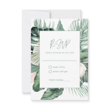 RSVP de Casamento Tropical Botânico