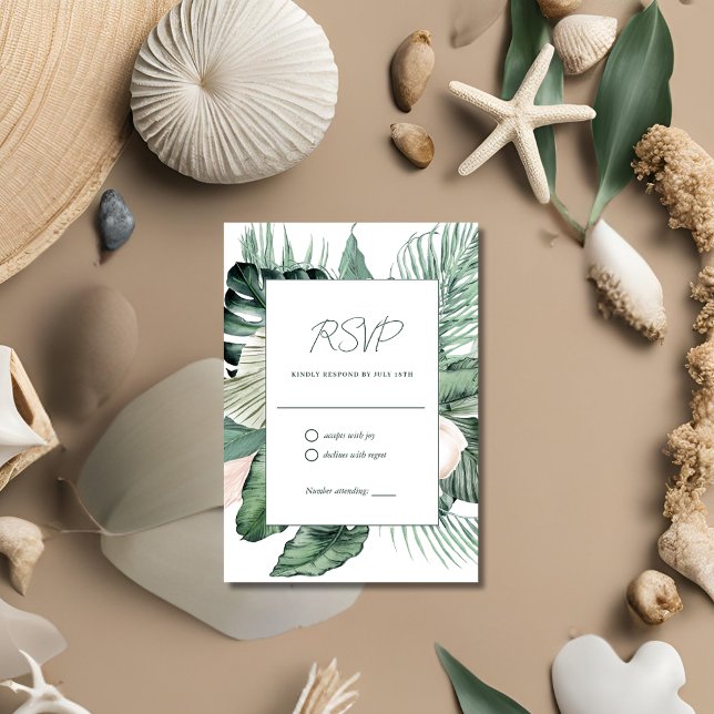 RSVP de Casamento Tropical Botânico (Botanical Tropical Wedding RSVP)
