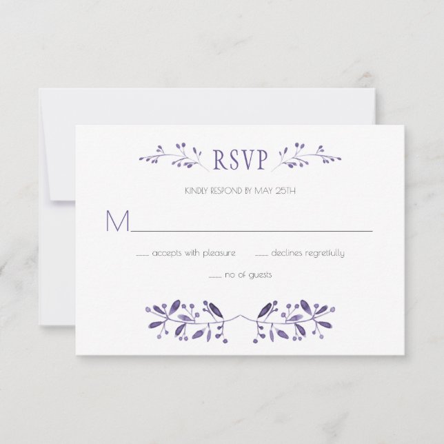 RSVP de Casamento Ultra Violet Moderno | (Frente)