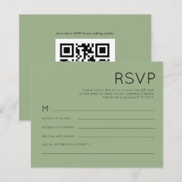 RSVP de Casamento Verde do Código QR Simples de Or