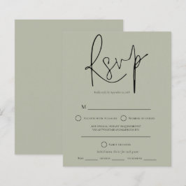 RSVP de Casamento Verde do Script de Orçamento