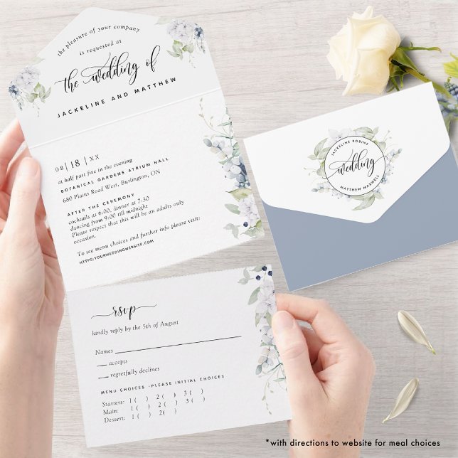 RSVP de Casamento Verde e Floral com Seleção de Re (Criador carregado)