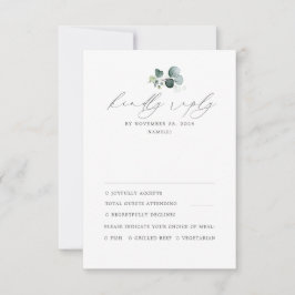 RSVP de Casamento Verde Mínimo