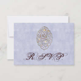 RSVP de Casamento vintage Azul Elegante