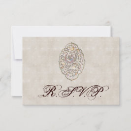 RSVP de Casamento vintage Beige legante