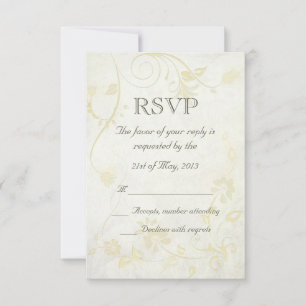 RSVP de Casamento vintage Branco antigo Elegante