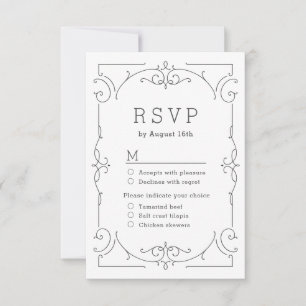 RSVP de casamento vintage clássico elegante