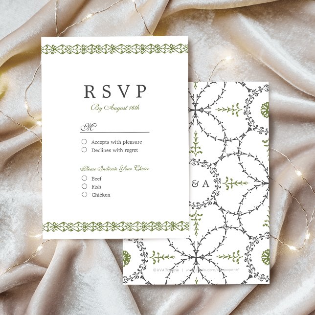 RSVP de casamento vintage clássico legante (Elegant formal classic vintage wedding RSVP)