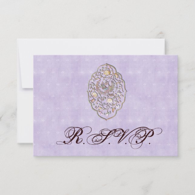 RSVP de Casamento vintage Violet Elegante (Frente)