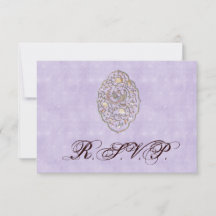 RSVP de Casamento vintage Violet Elegante