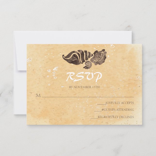 RSVP de Casamentos de Areia e Mar (Frente)