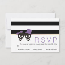 RSVP de Casamentos de Halloween de stripes de casa