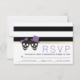 RSVP de Casamentos de Halloween de stripes de casa