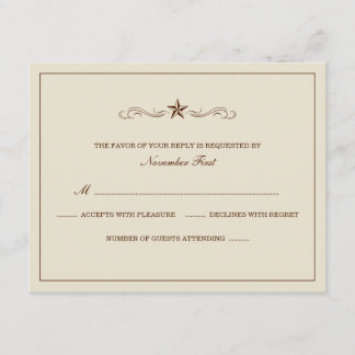 RSVP de Casamentos Ocidentais Desbranco e Castanho