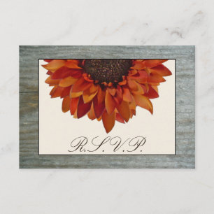 RSVP de casamentos outono - Sunflower & Barnwood