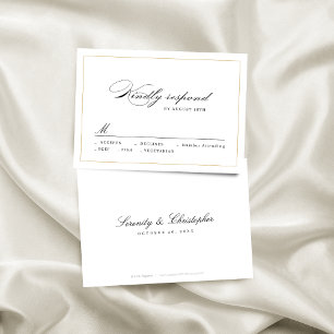 RSVP de Casamentos Simples de Script de Elegância