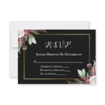 RSVP de Cerimônia de Croning de Bloom Escuro