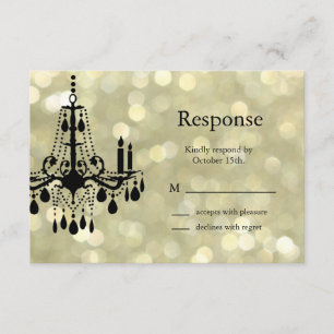 RSVP de Chandelier Dourado Sparkly