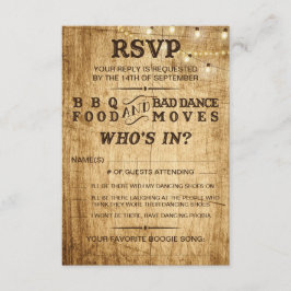 RSVP de churrascos para casamento rústico