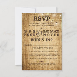 RSVP de churrascos para casamento rústico