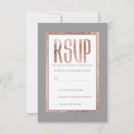 RSVP de Cinza Dourada de Frame Simples