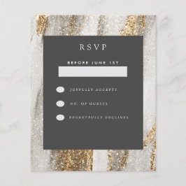 RSVP de cinzas e branco Dourado do Luxury Marble