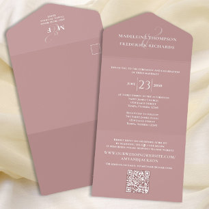 RSVP de Código de QR Minimalista Simples Rosa Dust