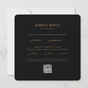 RSVP de Código QR de Casamento Arredondado Quadrad