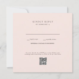 RSVP de Código QR de Casamento de Blush