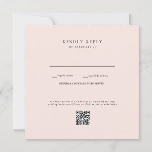 RSVP de Código QR de Casamento de Blush
